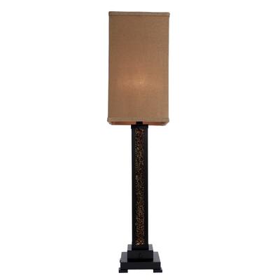 Amber Mosaic Glass with Bronze Table Lamp