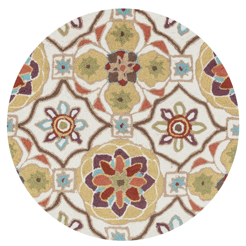 Alexander Home Valentina Hand-hooked Ivory/ Maize Area Rug