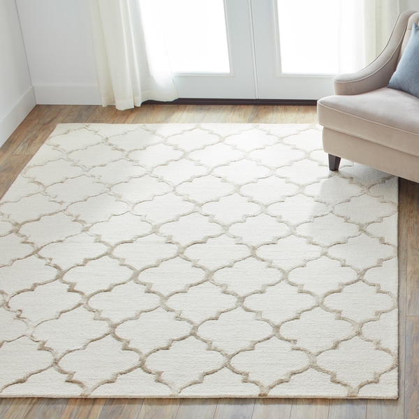 Hand-Hooked Contemporary Moroccan Trellis Rug - 9'3 x 13'