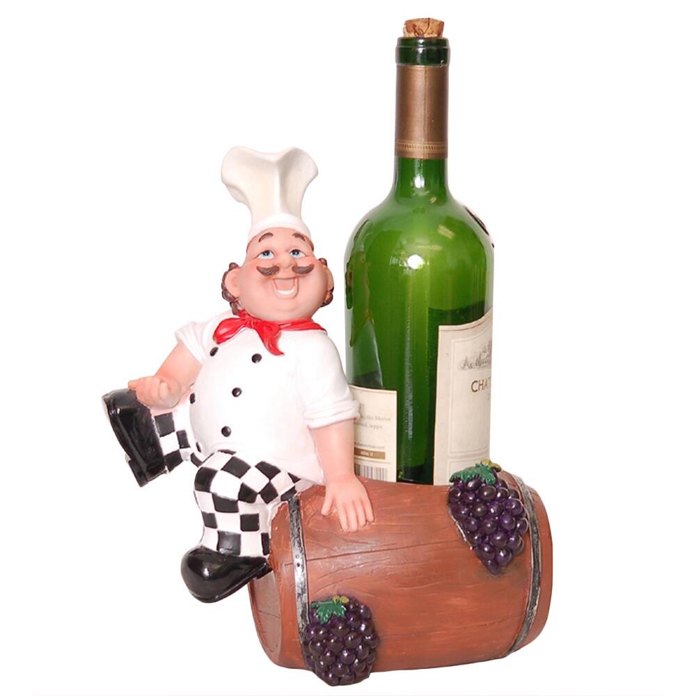 Chef with Barrel Sculpted Wine Bottle Holder