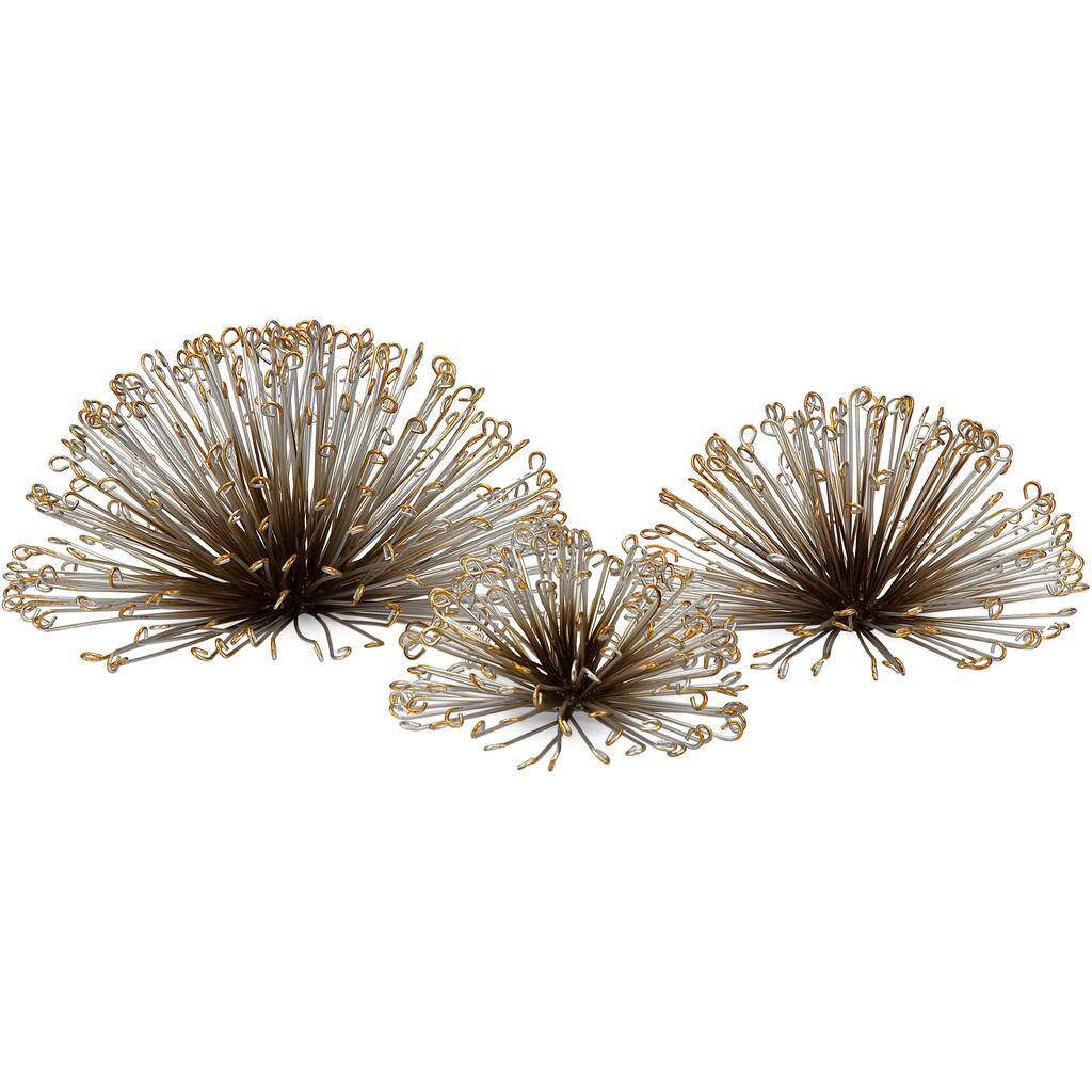 Appealing Set of 3 Laserette Wire Flower Wall Decor