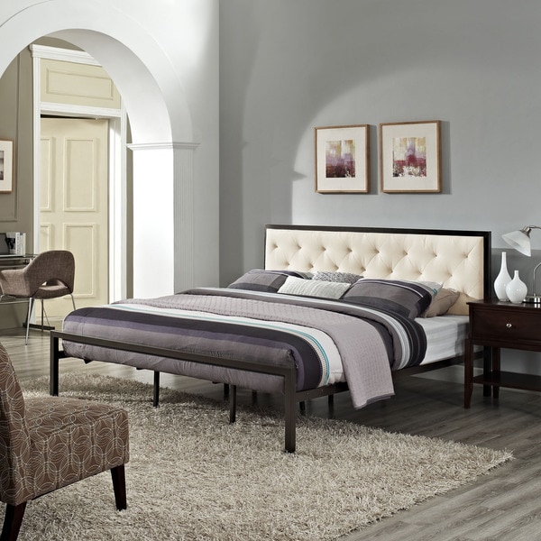 Mia Queen Fabric Platform Bed Frame