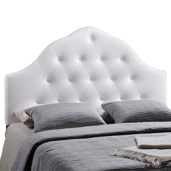Modway Sovereign Queen Vinyl Tufted Panel Headboard in White