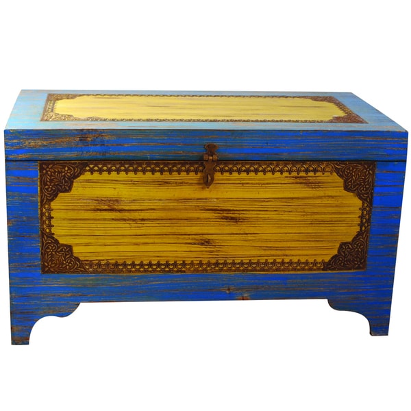 distressed wood toy chest