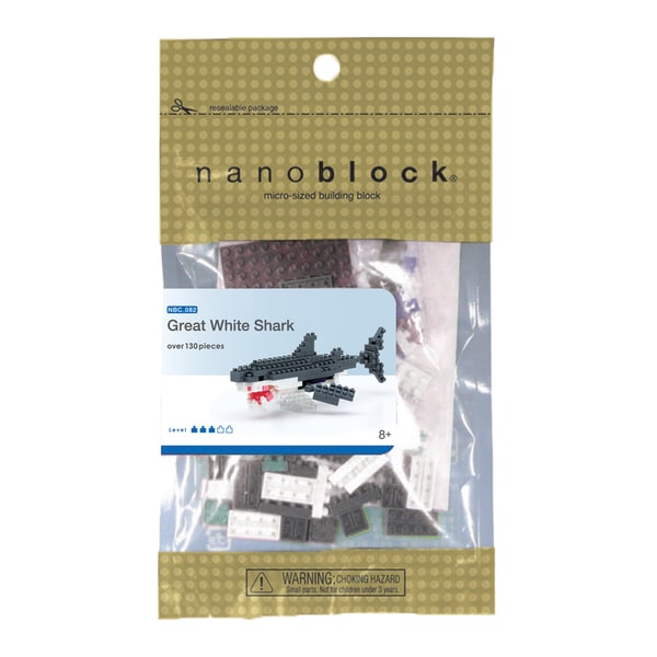 nanoblock Animals Level 3 Great White Shark 130 piece Set