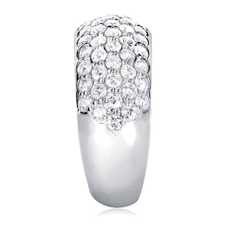 Annello by Kobelli 14k White Gold 1 1/4ct TDW Pave-set Diamond Dome Wide Band