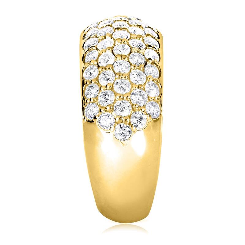 Annello by Kobelli 14k Yellow Gold 1 1/4ct TDW Pave-set Diamond Dome Wide Band