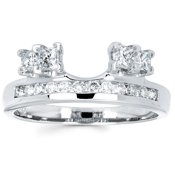 Boston Bay Diamonds 14k White Gold 3/4ct TDW Round and Princess cut