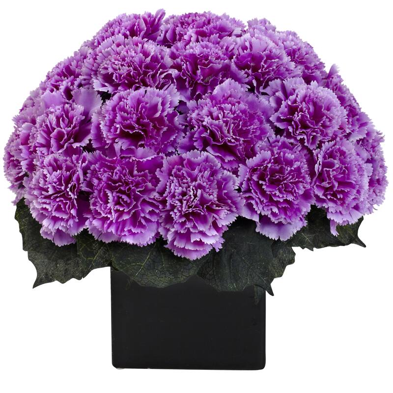 Carnation Arrangement with Vase - Purple