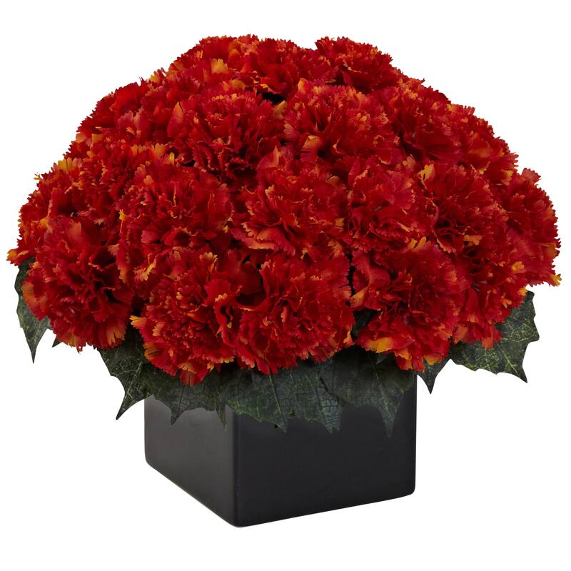 Carnation Arrangement with Vase - Orange