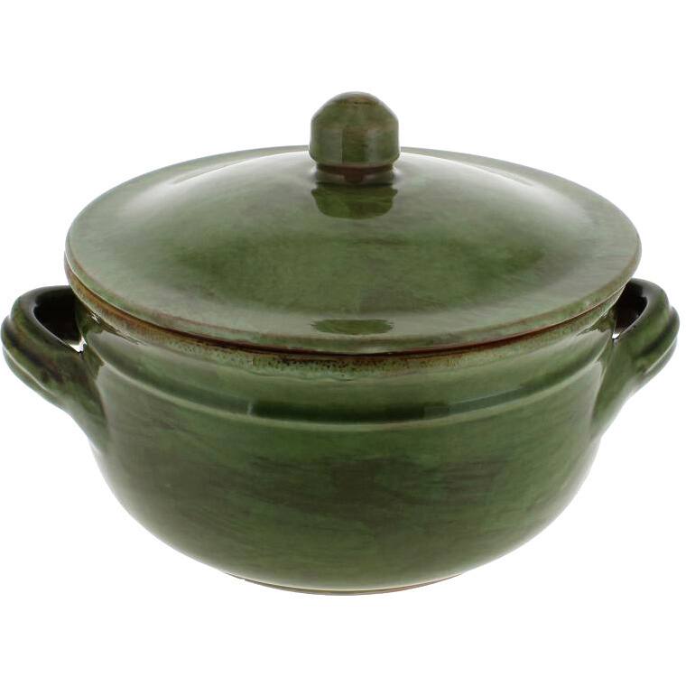 French Home Cilantro Italian Stoneware Two-handle Lidded Pot