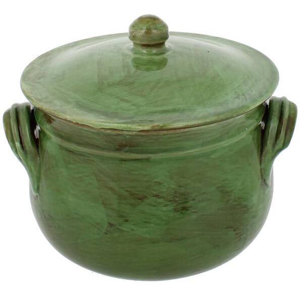 French Home Cilantro Italian Stoneware Round Traditional Stock Pot