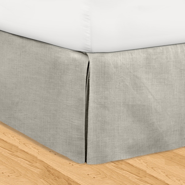 Shop Grand Luxe Adjustable 16 inch Grey Linen Bedskirt King (As Is Item ...
