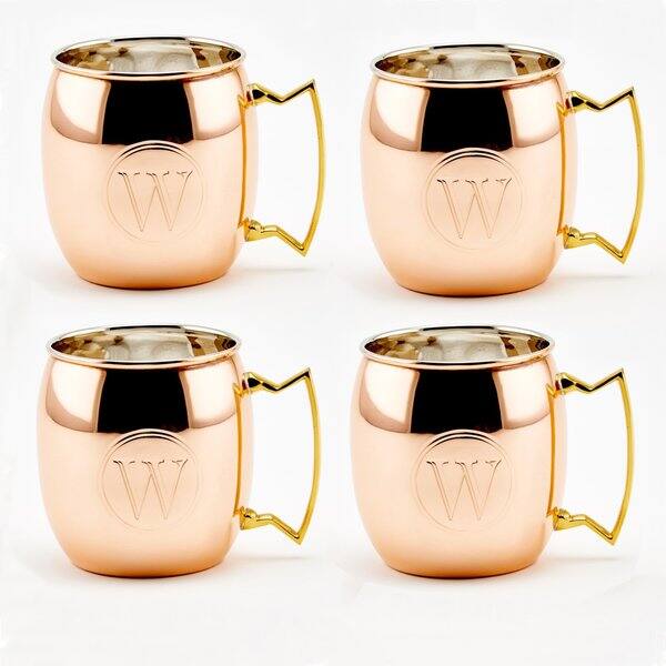 Vintage Solid Copper Moscow Mule Mug Set