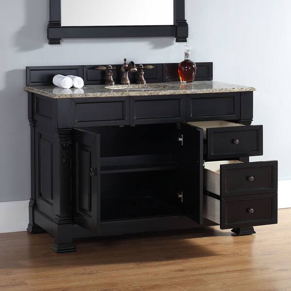 Brookfield 48 Antique Black Single Vanity W Drawers Antique Black Single Vanity W Drawers