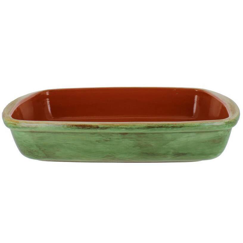 French Home Cilantro Green Stoneware Classic Rectangular 12 x 7 Baker