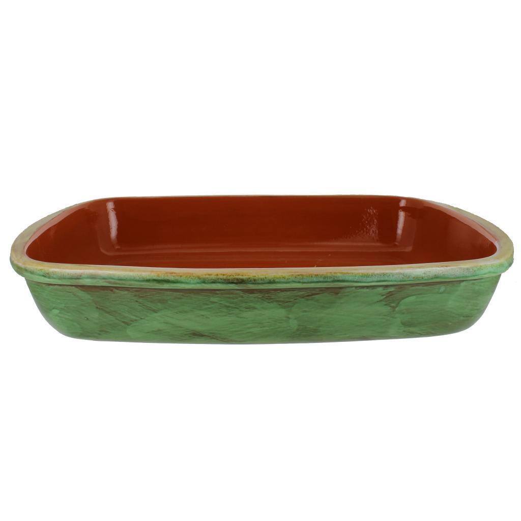French Home Cilantro Green Stoneware Classic Rectangular 17 x 10 Baker