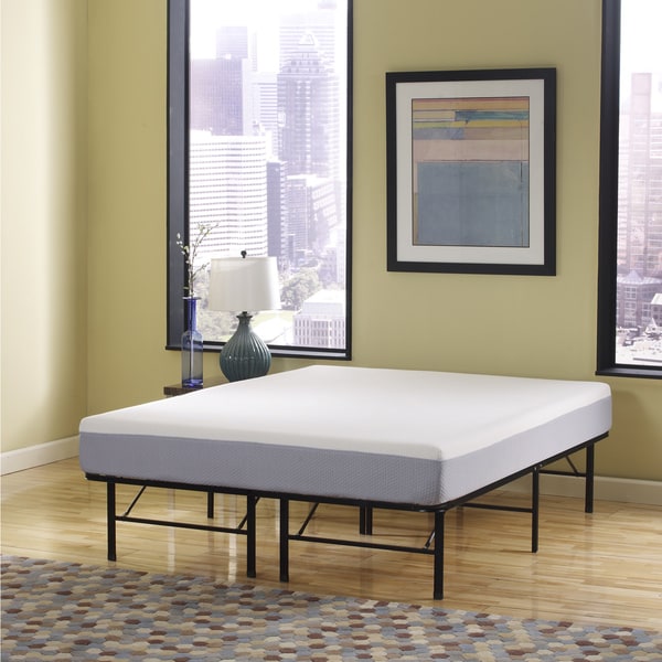 Sleep Sync 6-inch Full-size Memory Foam Mattress and Posture Support Platform Frame Set