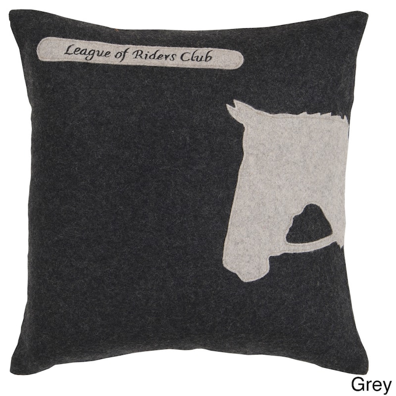 Decorative Krieger Horse Pillow - Down - Grey