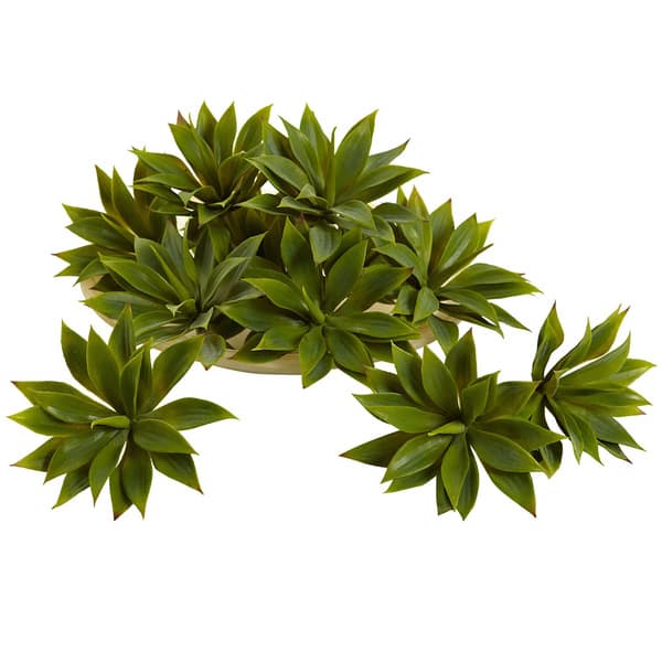 Nearly Natural Mini Agave Succulent Plant (Set of 12)