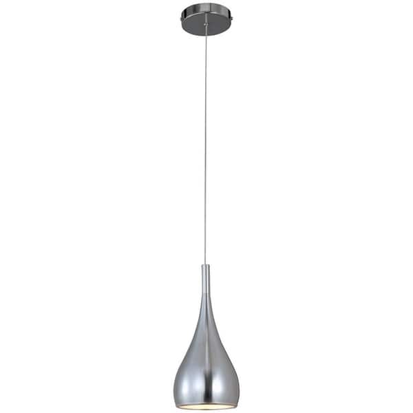 Shop Teardrop 1 Light Satin Nickel Pendant Light Free Shipping