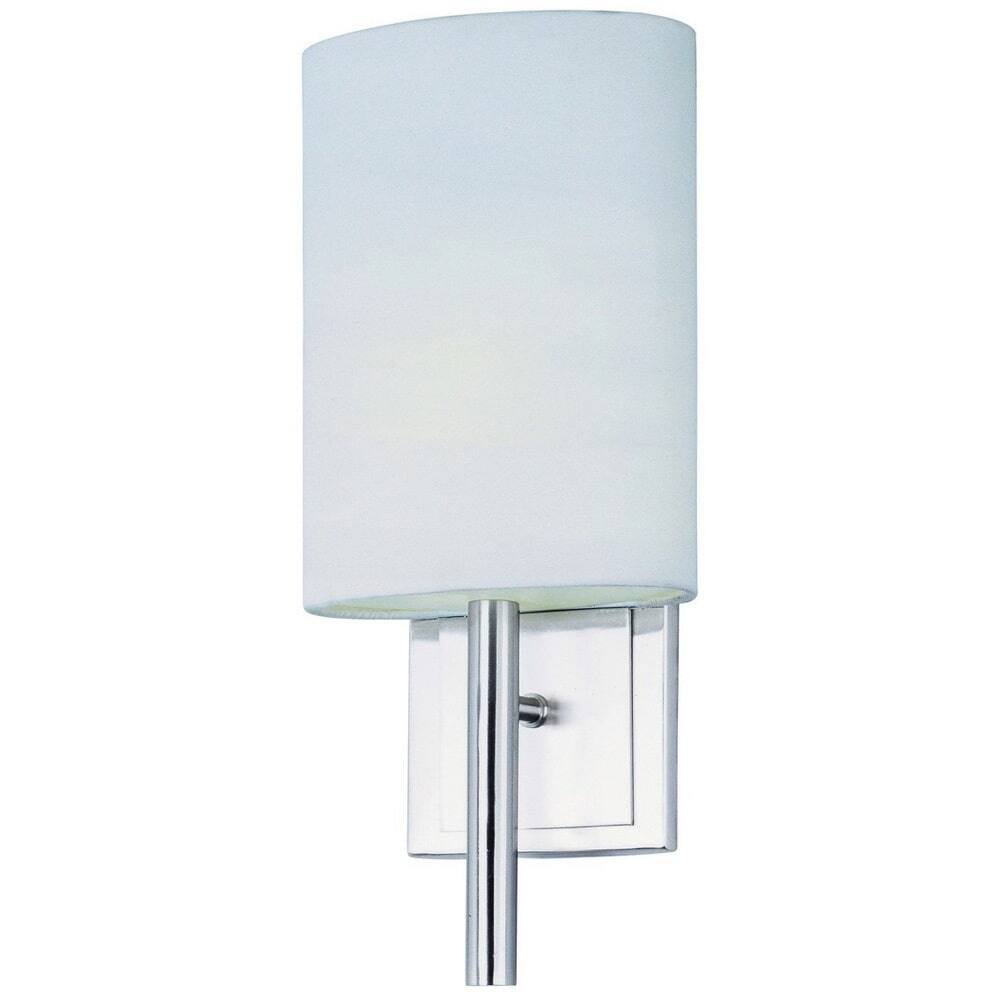 Edinburgh Satin Nickel/ White Linen Oval Shade LED Wall Sconce