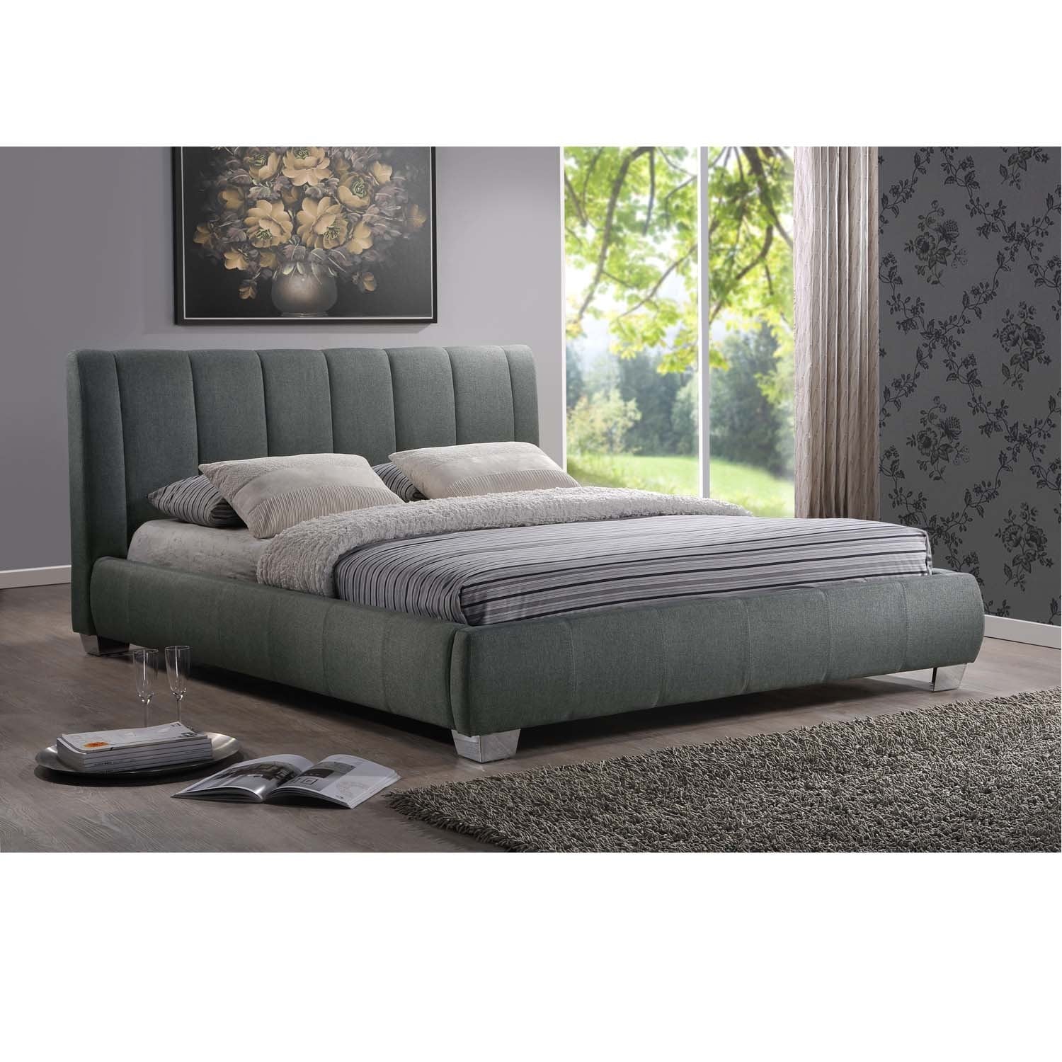 Shop Baxton Studio Olson Modern Grey Queen Size Platform Bed Free