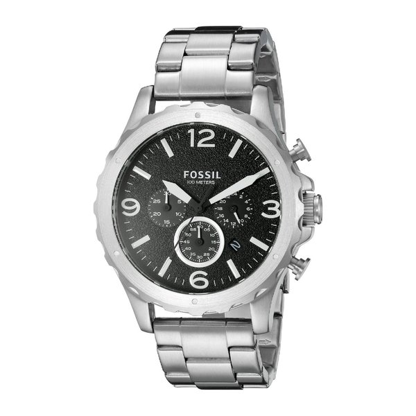 Shop Fossil Men's JR1468 'Nate' Chronograph Stainless Steel Watch ...