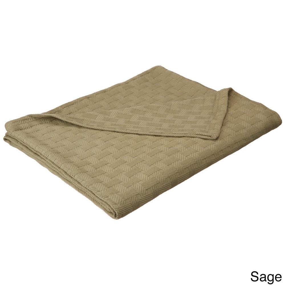 Superior Basketweave All-Season Bedding Cotton Blanket