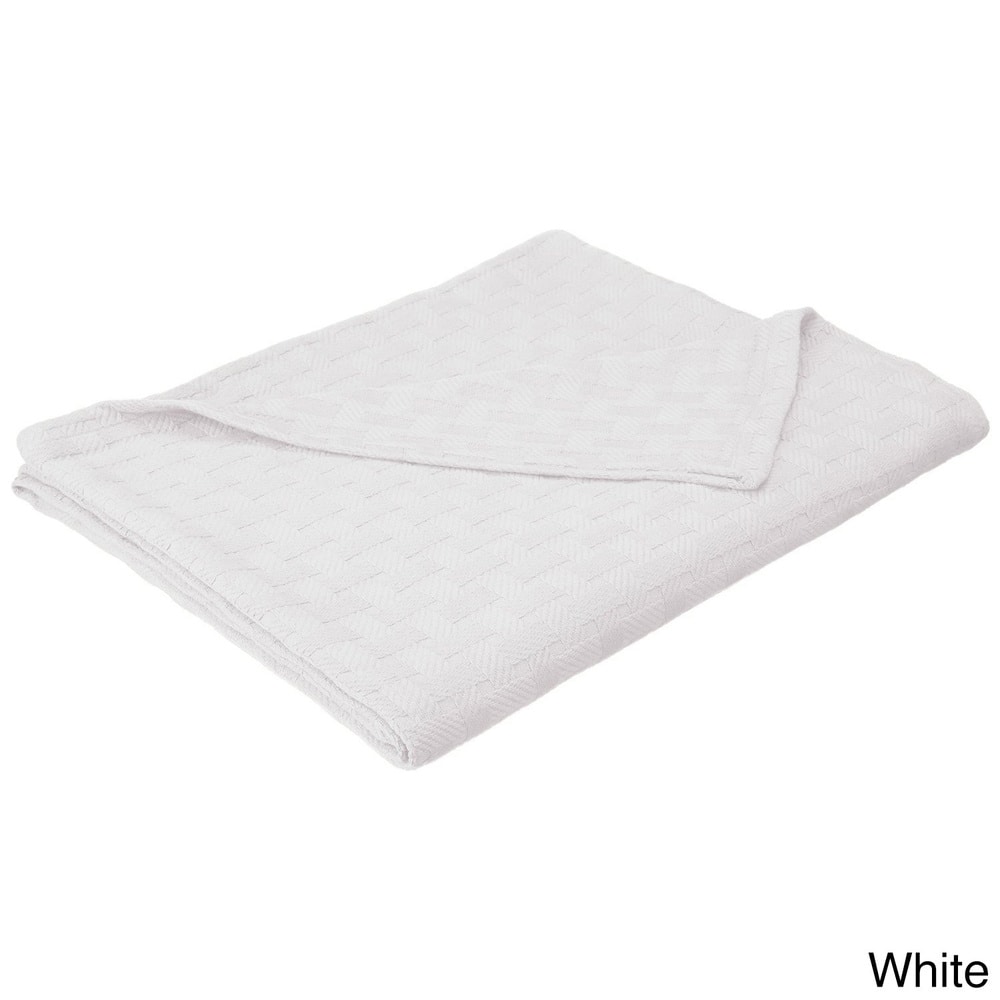 Superior Basketweave All-Season Bedding Cotton Blanket