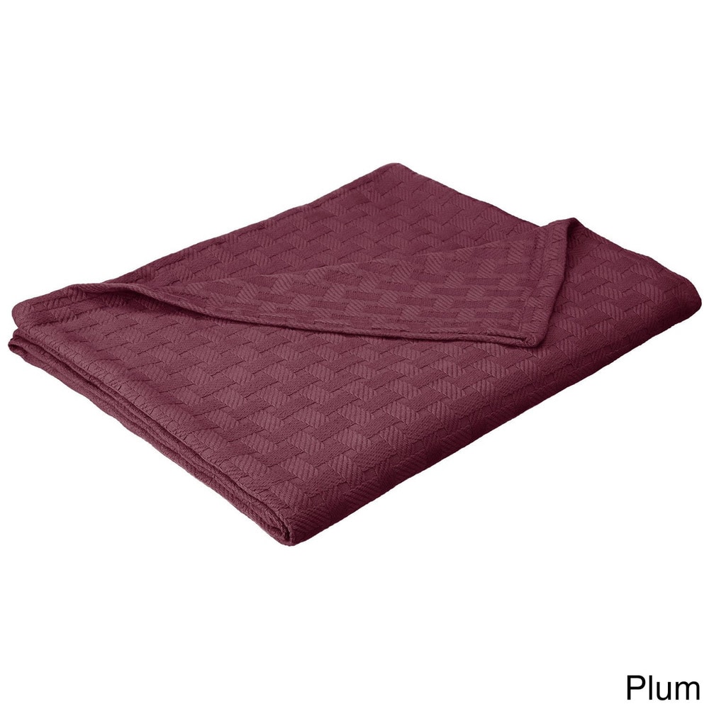 Superior Basketweave All-Season Bedding Cotton Blanket