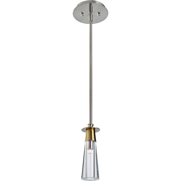 Shop Brushed Nickel/ Natural Brass 1-light Mini Pendant - Free Shipping ...