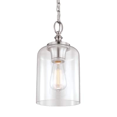 Hounslow Mini Brushed Steel 1-light Pendant