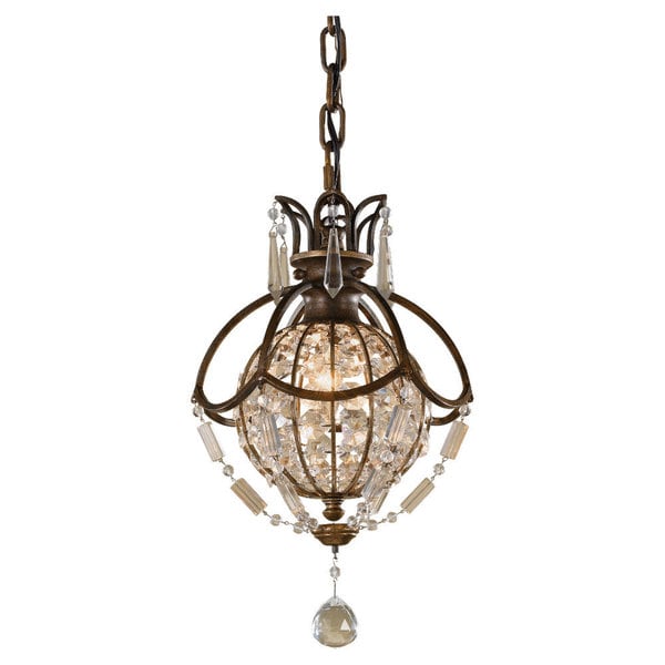 Oxidized Bronze 1-light Mini Pendant - Overstock - 9668922