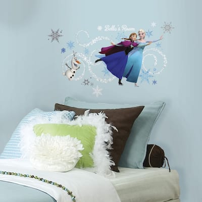 Frozen Custom Headboard Featuring Elsa, Anna & Olaf Peel and Stick Giant Wall Decals