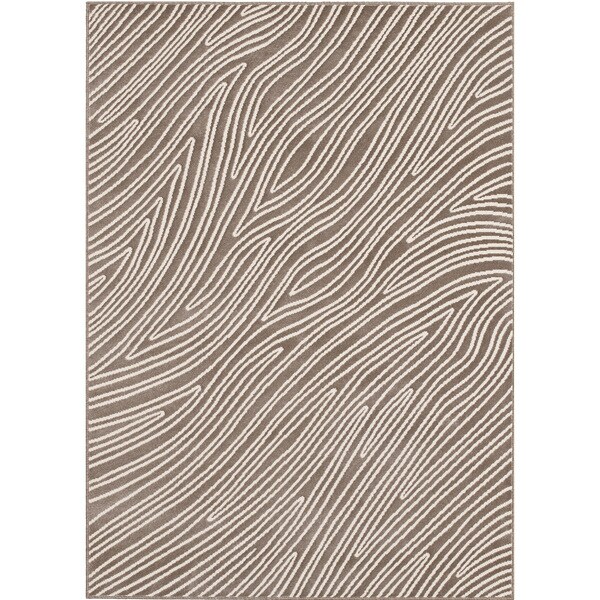 Loft Modern Bark Design Taupe Rug - 5'3 x 7'4