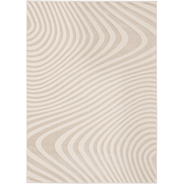 Loft Modern Wavy Stripe Cream Rug (710 x 10)   Shopping