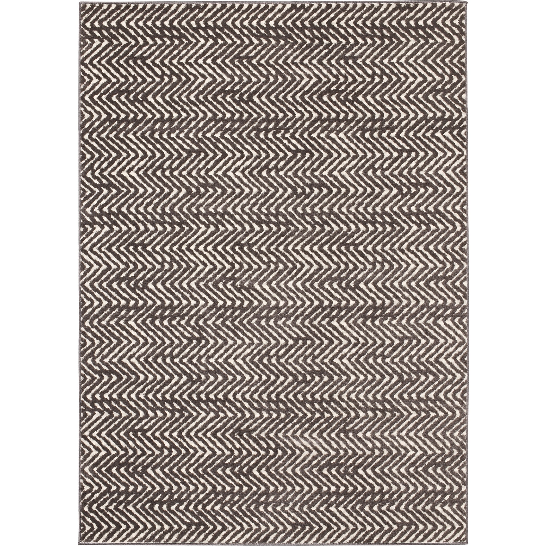 Shop Loft Modern Chevron Stripe Grey Cream Polypropylene Rug 7