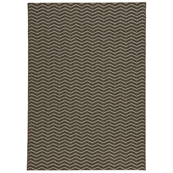 Loft Gracie Chevron Stripe Grey Indoor or Outdoor Rug - 7'10 x 10'