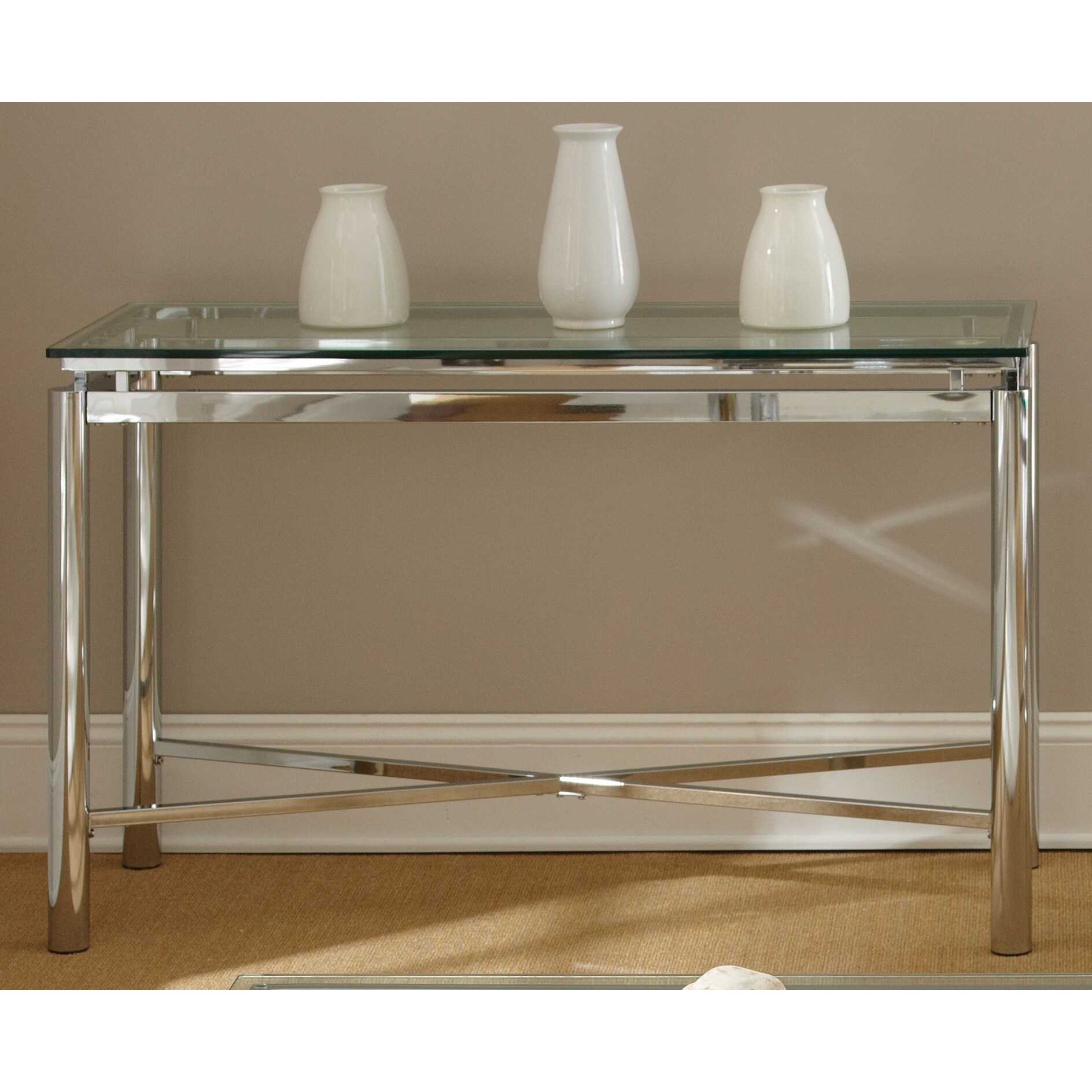 Strick Bolton Jules Chrome And Gl Sofa Table On Strick Bolton Jules Chrome And