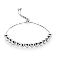 Mondevio Sterling Silver Slider Bead Bolo Adjustable Bracelet