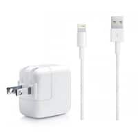 Apple OEM USB 3.5 FT Lightning Cable Power Cord + 12W Wall Charger for Apple iPad Air iPhone 5, 5C,