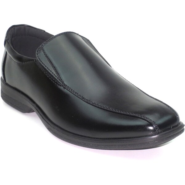 black leatherette slip on loafers