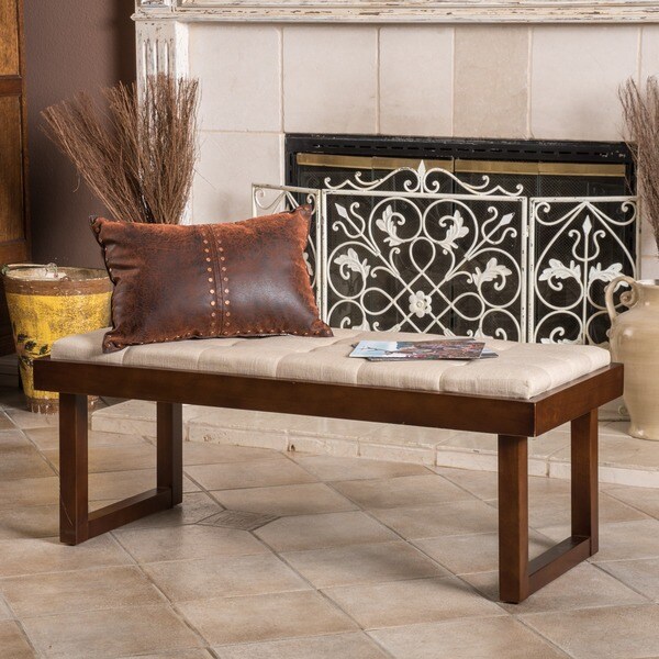 Shop Christopher Knight Home Bayer Tufted Fabric Bench Ottoman Free