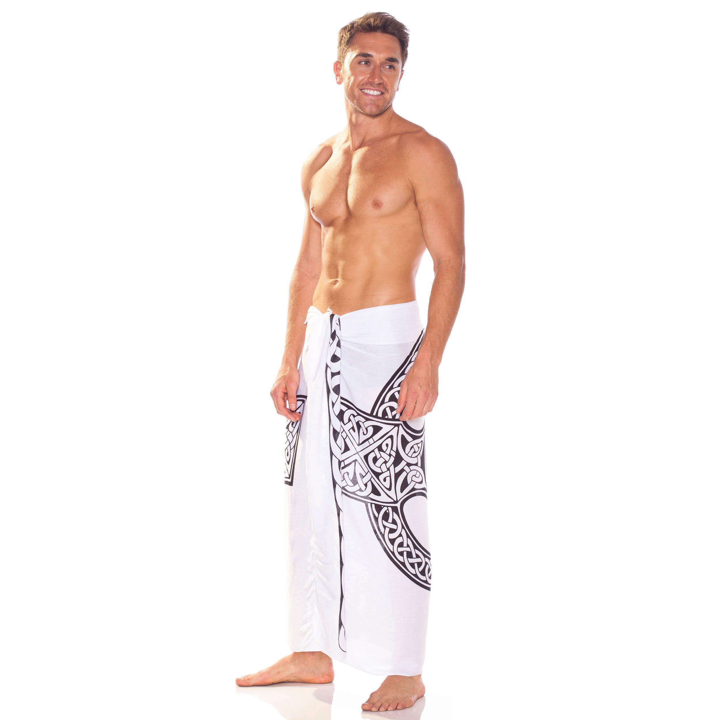 Shop Handmade 1 World Sarongs Men's Sarong with Celtic Cross (Indonesia