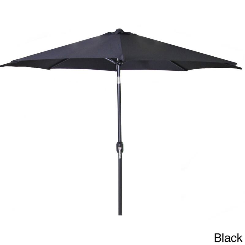 9-foot Steel Outdoor Patio Umbrella - Black
