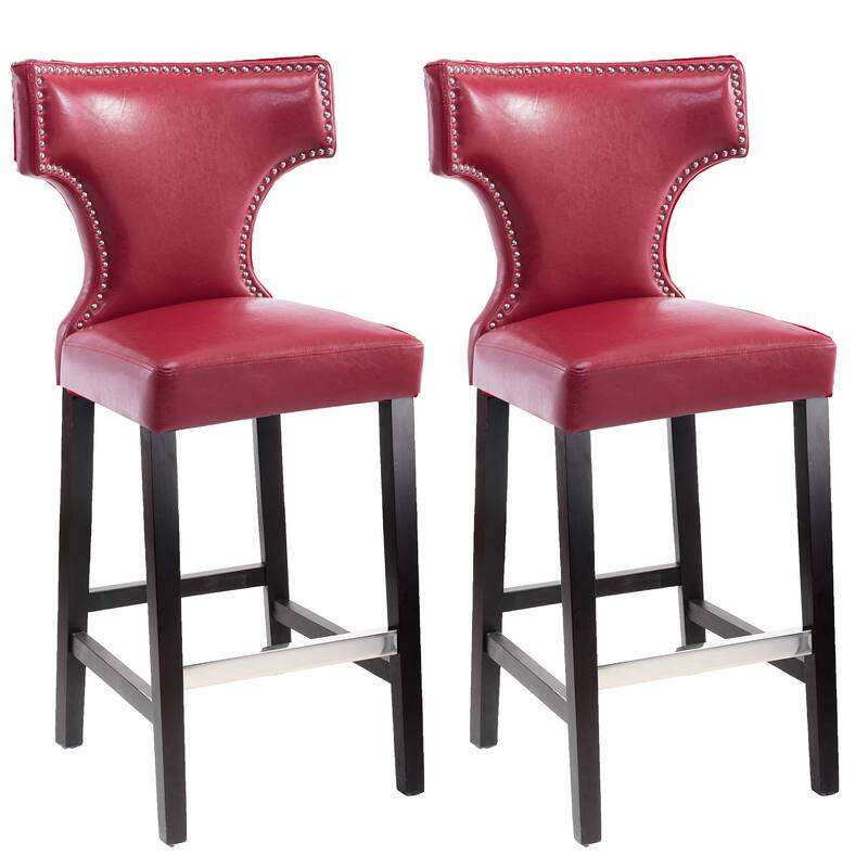 Aiden Bar Height Stool with Metal Studs (Set of 2)