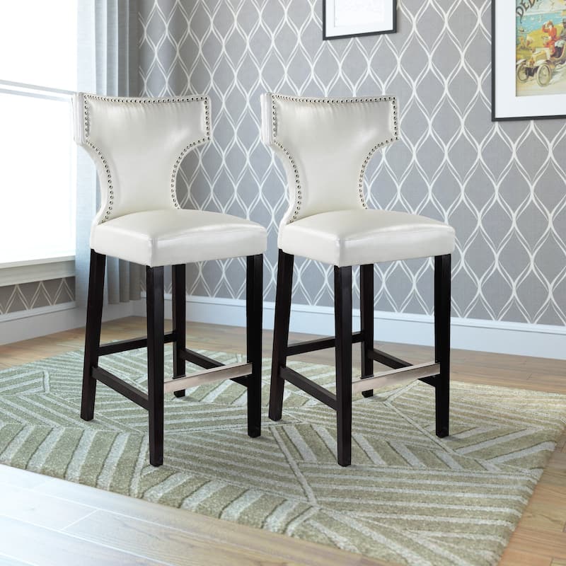 Aiden Bar Height Stool with Metal Studs (Set of 2)