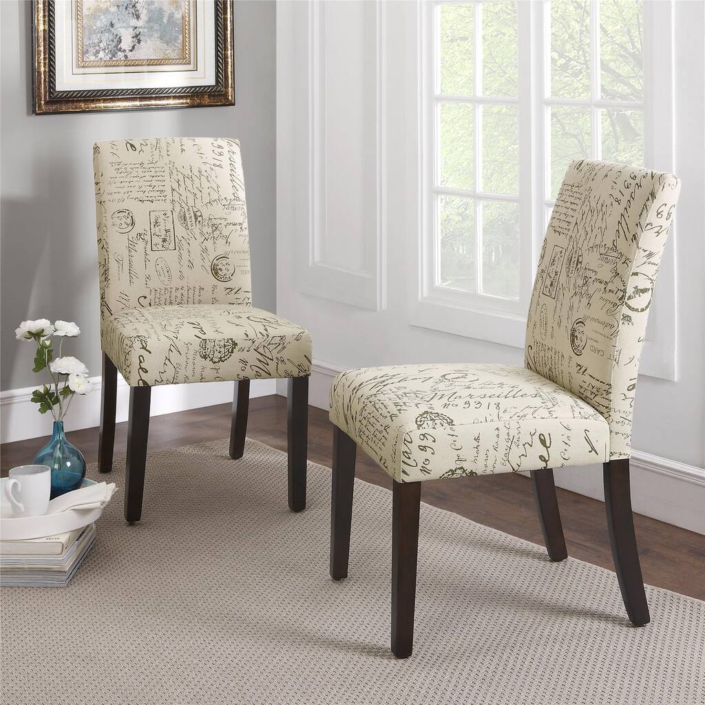 Dorel Living Blakely Script Parsons Chairs (Set of 2)