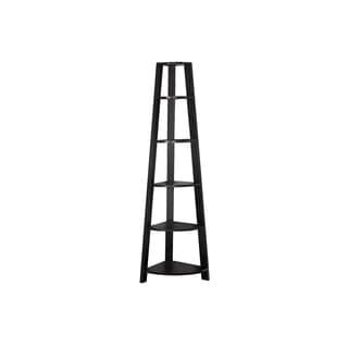Danya B 5 Tier Espresso Corner Ladder Display Bookshelf Free Cuccino Corner Accent Etagere